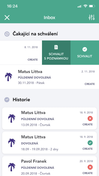 Vyřízení žádostí v mobilu