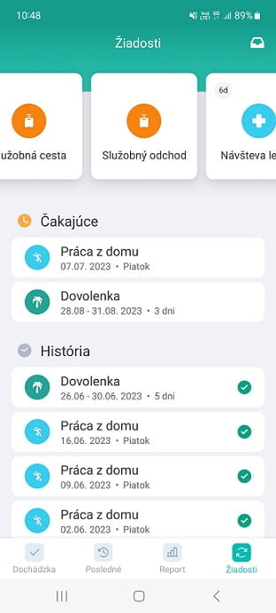 schvaľovací systém na dovolenky a PN