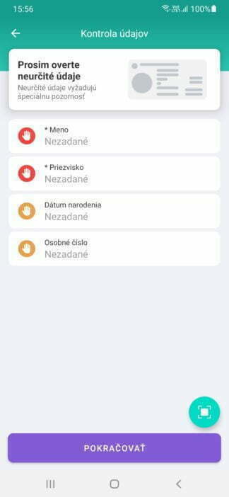 Kontrola údajov pri registrácii zamestnanca
