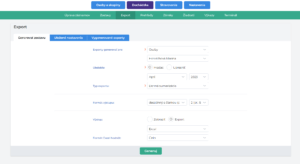 export do účtovného systému z dochádzkového systému