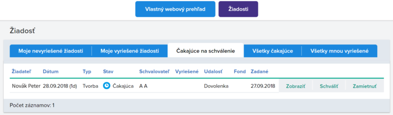 online schválenie dovolenky