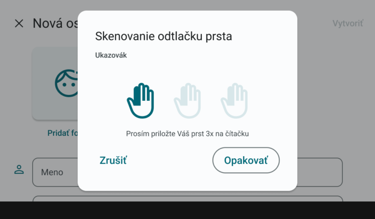 Skenovanie odtlačku prsta