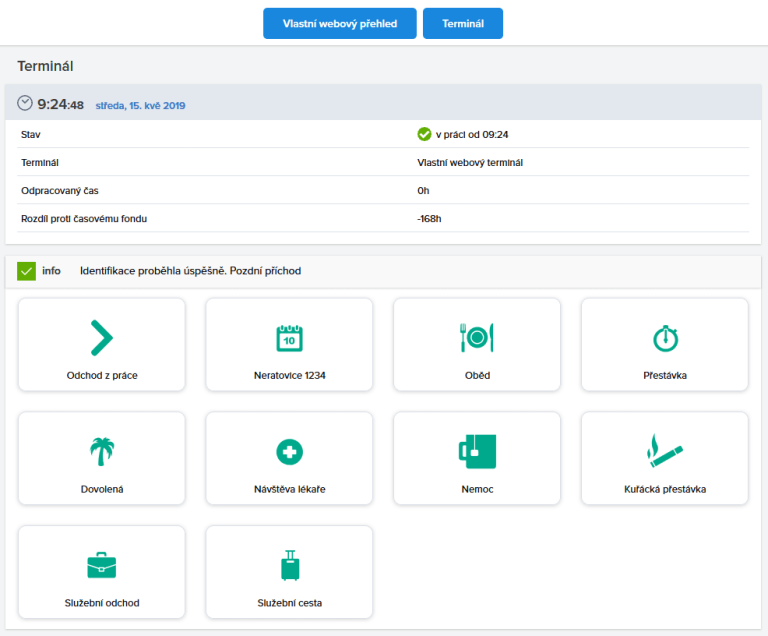dochazkovy system webovy prehled