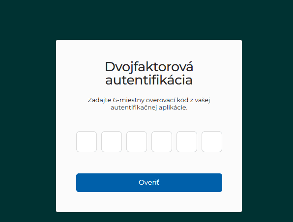 dvojfaktorová autentifikácia