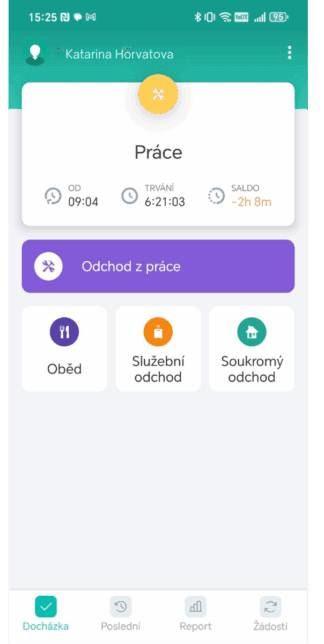 Docházka v kapse