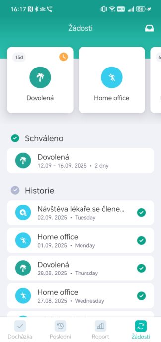 Schvalovací systém v mobile Fingera