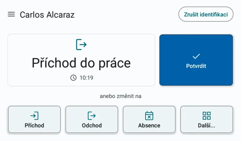 Evidence pracovní doby Fingera