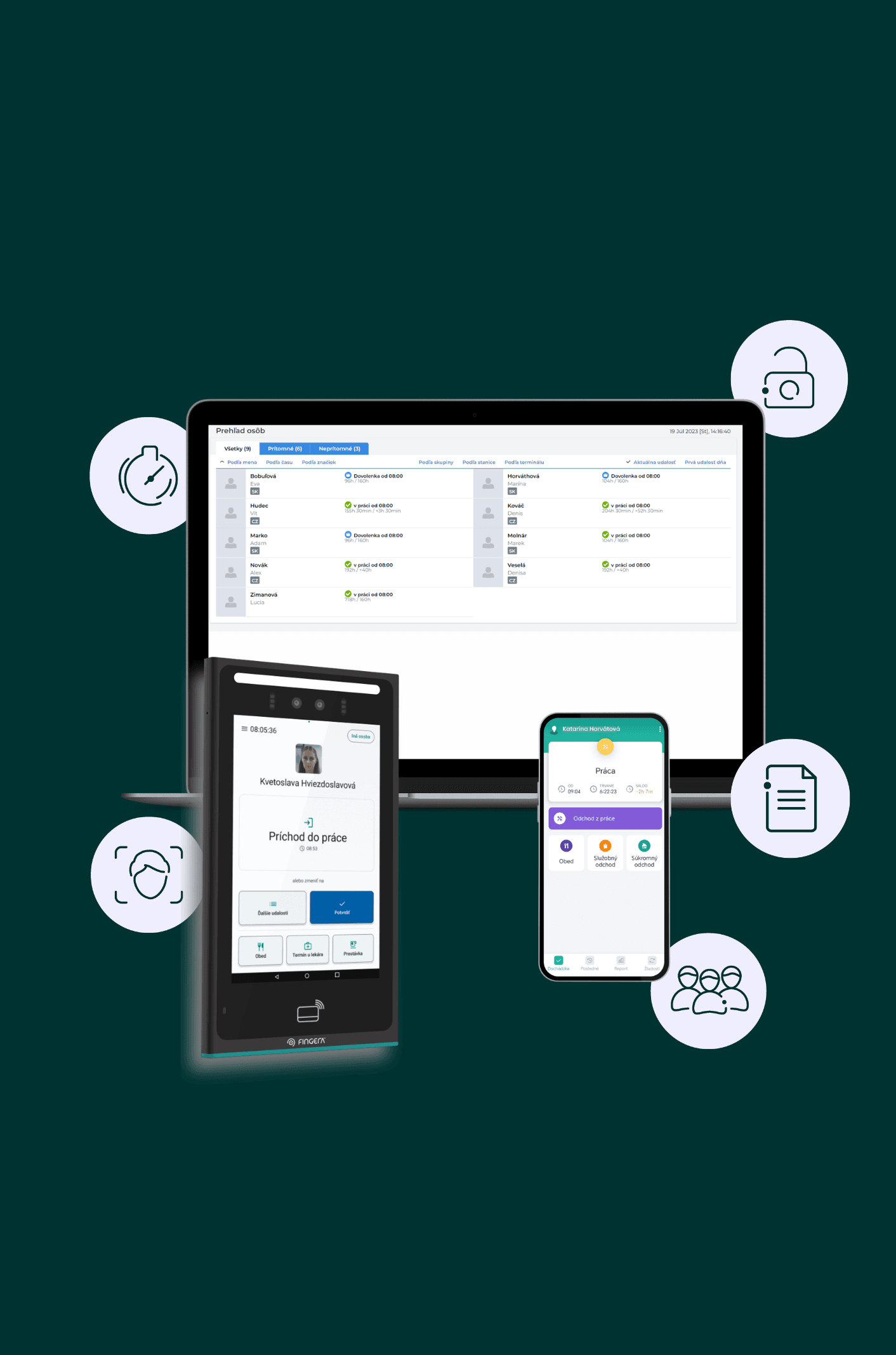 Biometrický dochádzkový, prístupový a stravovací systém Fingera